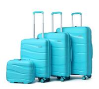 Kono Juego de 4 Maletas, Maletas de Viaje Cabina, Maletas de Mano con Cerradura TSA, Equipaje de Viaje Ligeras, Resistentes(Azul Pálido)