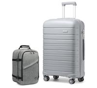 Kono Juego de Equipaje de 2 Piezas con Maleta, Carcasa rígida con Bolsa de Viaje Ligera y Mochila de Negocios, Gray, 24"/61 cm, Equipaje con Rueda giratoria
