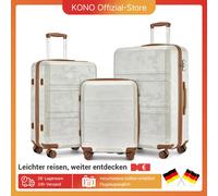 Kono Juego de equipaje de cabina ABS de 3 piezas, ligero, cerradura TSA, equipaje de mano para viajes, robusto y práctico Verde militar