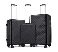 Kono Juegos de Maletas: Juego de 3 Maletas Resistentes con Ruedas giratorias; 3 Maletas rígidas y Ligeras; Maletas Grandes para facturar, 20/24/28 Pulgadas, Negro