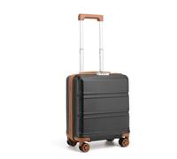 Kono Maleta Cabina EasyJet 45x36x20cm, Rígida y Ligera de ABS+PC con 4 Ruedas, Equipaje de Mano para Viajes (Negro/Marrón)