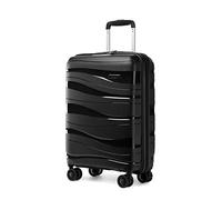 Kono Maleta de Cabina 55cm Pequeña Maleta de Viaje Ligera Portátil con Cerradura TSA Resistente(39L,Negro)