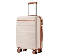 Kono Maleta de Cabina 55x40x20cm, Maleta Ligera de Compuesto ABS+PC, Equipaje de Mano con 4 Ruedas, Blanco