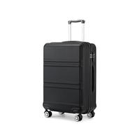 Kono Maleta de Cabina de ABS de 20 Pulgadas con Diseño Esculpido en Horizontal,4 Ruedas,55x40x22cm(Negro)