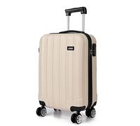 Kono Maleta de Cabina de ABS de 20 Pulgadas con Esculpido en Forma Vertical (Cabina,Beige)