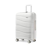 Kono Maleta de Cabina, Equipaje de Mano, Maleta de Viaje Grande Ligera Portátil con Cerradura TSA, Resistente 75x52x30cm,105L(Blanco)