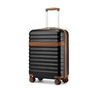 Kono Maleta de Mano ABS + PC rígida Ligera de Cabina de Viaje con Ruedas giratorias TSA, Cabin 20 Inch（S，Negro/Marrón）