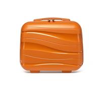 KONO Maleta de Viaje con maletín cosmético 100% PP, Naranja, Small, Neceser Beautycase - Maletín de Maquillaje