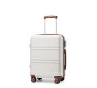 Kono Maleta de Viaje con Material ABS Maleta de Cabina Maleta de Mano con Cerradura TSA y 4 Ruedas(S,Crema Claro)