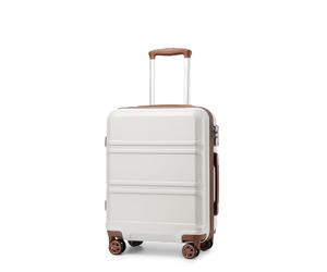 Kono Maleta de Viaje con Material ABS Maleta de Cabina Maleta de Mano con Cerradura TSA y 4 Ruedas（S,Crema Claro）