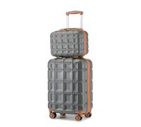 Kono Maleta de viaje ligera de ABS con carcasa dura con cerradura TSA y 4 ruedas giratorias, gris, 13"+20"