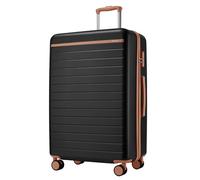 Kono Maleta Grande 76.5cm, Maletas de Viaje Grandes 23 Kilos de Compuesto ABS+PC, Equipaje de Mano con 4 Ruedas, Negro