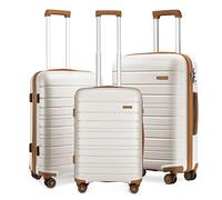 Kono Maleta Ligera y rígida de Viaje, Crema Claro, Luggage Set of 3, Juegos de Equipaje con Ruedas giratorias