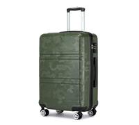 Kono Maleta Mediana 24" ABS - Maleta de Viaje con Ruedas Silenciosas 360°, Candado TSA (65 cm, Verde/Camuflaje)