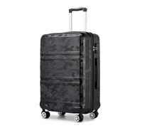 Kono Maleta Mediana 24" ABS+PC - Maleta de Viaje con Ruedas Silenciosas 360°, Candado TSA (65 cm, Negro/Camuflaje)