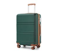 Kono Maleta Mediana 24" ABS+PC - Maleta de Viaje con Ruedas Silenciosas 360°, Candado TSA (65 cm, Verde/Marrón)