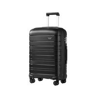 Kono Maleta Mediana 24 Pulgadas para Equipaje Facturado, de PP Ligera y Resistente, Textura Brillo/Mate, Maleta de Negocios con Cremalleras de Calidad, Candado TSA y Ruedas TPE (Negro)