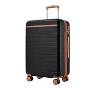 Kono Maleta Mediana 66.5cm, Maleta Ligera de Compuesto ABS+PC, Equipaje de Mano con 4 Ruedas, Negro