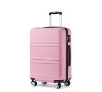 Kono Maleta Mediana con Material ABS+PC Maletas de Viaje Medianas con Cerradura TSA y 4 Ruedas（M,Rosa）