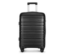 Kono Maletas de Viaje Cabina 4 Ruedas Equipaje de Mano Ligero de Polipropileno Maleta Mediana TSA y YKK con Cremallera Maletas Cabina Rígida 65CM 66L (Negro)