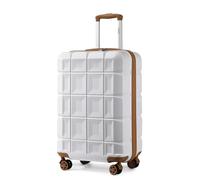 Kono Maletas de Viaje Cabina 54cm Maleta Cabina Pequeña con 4 Ruedas y Cerradura de Combinación TSA Lock, ABS Rígida Equipaje de Mano 54x34x22cm, S, Blanco