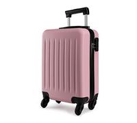Kono Maletas de Viaje Cabina Pequeña Trolley Cabina ABS Rígida Ligera Equipaje de Mano con 4 Ruedas (19", Rosa)