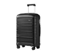 Kono Maletas de Viaje Grandes 23 Kilos, Maleta Grande 28 Pulgadas de PP Ligera y Resistente, Textura Brillo/Mate, para Negocios con Cremalleras de Calidad, Candado TSA y Ruedas TPE (Negro)