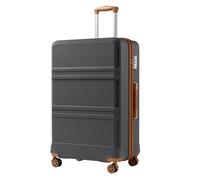Kono Maletas de Viaje Grandes 23 Kilos, Maleta Grande 75 cm de ABS+PC con Textura Antiarayaduras, Maletas de Viaje con Cremalleras, Cerradura TSA, Elegante y Neutra (Gris/Marrón)