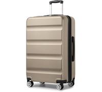 Kono Maletas de Viaje Grandes 23 Kilos, Maleta Grande Rígida Ligera con 4 Ruedas Dobles Giratorias y Candado TSA, Equipaje Facturado para Viajes y Negocios (Dorado)