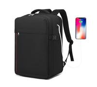Kono Mochila Cabina 40x20x25 Ryanair, Mochila de Viaje para Avión, Equipaje de Mano Aprobado Vueling 20L, Maleta Cabina para Hombre y Mujer, Trabajo, Escuela, Viajes, Negro