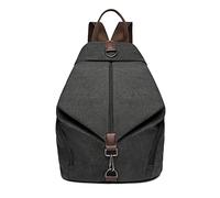 Kono Mochila de lona antirrobo para mujer, estilo vintage, de gran capacidad, para el trabajo, la escuela, la universidad, los viajes diarios, Black, 31 x 16 x 38 cm, Mochilas daypack