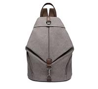 Kono Mochila de lona antirrobo para mujer, estilo vintage, de gran capacidad, para el trabajo, la escuela, la universidad, los viajes diarios, gris, 31 x 16 x 38 cm, Mochilas de moda para mujer