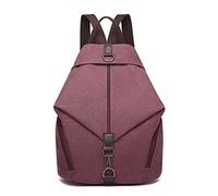 Kono Mochila de Lona, Bolso Antirrobo para Mujer, Casual Mochila con Estilo Vintage, Gran Capacidad, para Trabajo, Escuela, Universidad, Viajes Diarios(Burdeos)