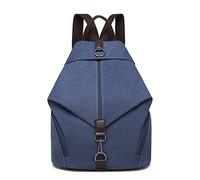 Kono Mochila de Lona, Bolso Antirrobo para Mujer, Casual Mochila con Estilo Vintage, Gran Capacidad, para Trabajo, Escuela, Universidad, Viajes Diarios(Azul Marino)