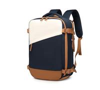 Kono Mochila de Mano 45 x 30 x 18 Mochila Casual Diaria Resistente al Agua Mochila de Viaje para Portátil de 15.6 Pulgadas con Puerto de Carga USB y Compartimento para Zapatos (Marina)
