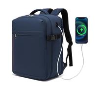 Kono Mochila de Viaje Ryanair Cabina Avion 40x30x20, Maleta Cabina para Ryanair y Vueling, 24L Equipaje de Mano para Hombre y Mujer, Ideal para Trabajo, Escuela y Viajes, Azul Marino