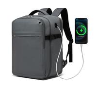 Kono Mochila de Viaje Ryanair Cabina Avion 40x30x20, Maleta Cabina para Ryanair y Vueling, 24L Equipaje de Mano para Hombre y Mujer, Ideal para Trabajo, Escuela y Viajes, Gris