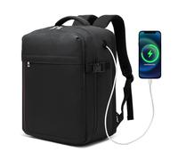 Kono Mochila de Viaje Ryanair Cabina Avion 40x30x20, Maleta Cabina para Ryanair y Vueling, 24L Equipaje de Mano para Hombre y Mujer, Ideal para Trabajo, Escuela y Viajes, Negro
