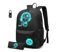 Kono Mochila Escolar Adolescente Anime Luminosa Niño Niña Instituto, Negro