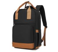 Kono Mochila Ordenador Portátil 15,6'' para Mujer, Elegante e Impermeable con Puerto de Carga USB, Mochila Antirrobo de Gran Capacidad para Escuela, Universidad, Trabajo y Viaje - Negro/Marrón