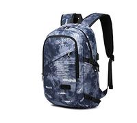 Kono Mochila Ordenador Portátil 15.6 Pulgadas Antirrobo e Impermeable con Puerto USB, Unisex Ligera para Trabajo, Escuela, Viaje, Universidad, Negocios y Uso Diario Azul Nublado