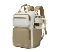 Kono Mochila para Ordenador Portátil Mujer, Mochilas para Ordenador de 15,6 Pulgadas para Trabajo, Mochila Informal para Viajar, Colegio, Oficina(Beige/Caqui)
