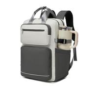 Kono Mochila para Ordenador Portátil Mujer, Mochilas para Ordenador de 15,6 Pulgadas para Trabajo, Mochila Informal para Viajar, Colegio, Oficina(Beige/Gris)