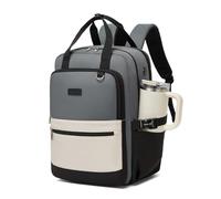 Kono Mochila para Portátil 15,6 Pulgadas Mujer, Gran Capacidad, Impermeable con Bolsillo para Botella, Ideal para Trabajo, Universidad, Viajes(Gris/Beige)