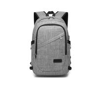 Kono Mochila para Portátil de 15,6 Pulgadas, Antirrobo e Impermeable con Puerto de Carga USB, Ligera para Hombre, Viaje, Trabajo, Universidad y Escuela (Gris)