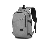 Kono Mochila Portátil 15,6 Pulgadas Hombre, Mochila Antirrobo Impermeable con Puerto USB y Candado, Ligera para Trabajo, Viaje y Uso Diario - Gris