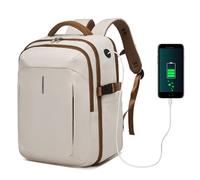 Kono Mochila Viaje 40x20x30 Ryanair 24L para Portátil 15,6", Beige/Marrón