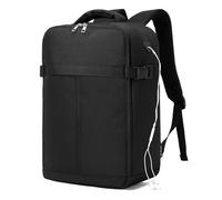 Kono Mochila Viaje Cabina Avion 40x17x25 para Ryanair, Equipaje de Mano Impermeable con Puerto USB, Antirrobo, Correa para Maleta, Bolsa Maleta Cabina para Trabajo y Universidad, Hombre Mujer Negro