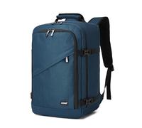 KONO Mochila Viaje Cabina Avión 40x20x25, una Mochila Hombre de Cabina Que Sirve como Equipaje de Mano, con Apertura de 180°, Correa para Equipaje y Espalda Transpirable (Azul)