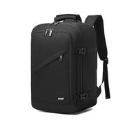 KONO Mochila Viaje Cabina Avión 40x20x25, una Mochila Viaje de Cabina Que Sirve como Equipaje de Mano, con Apertura de 180°, Correa para Equipaje y Espalda Transpirable (Negro)